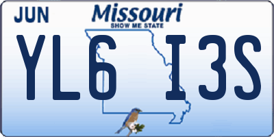 MO license plate YL6I3S