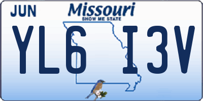 MO license plate YL6I3V
