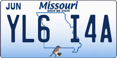 MO license plate YL6I4A