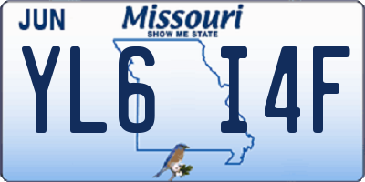 MO license plate YL6I4F