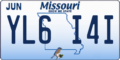 MO license plate YL6I4I