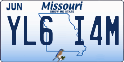 MO license plate YL6I4M
