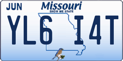MO license plate YL6I4T