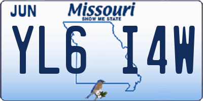MO license plate YL6I4W