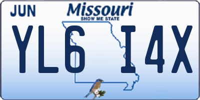 MO license plate YL6I4X
