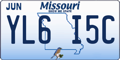 MO license plate YL6I5C