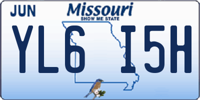 MO license plate YL6I5H