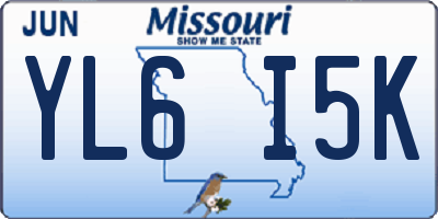 MO license plate YL6I5K