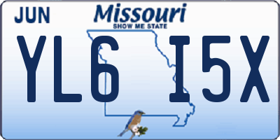 MO license plate YL6I5X