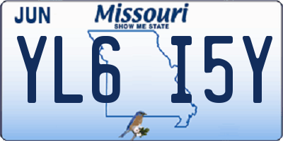 MO license plate YL6I5Y