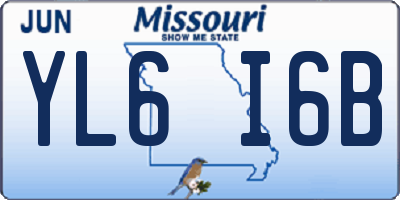 MO license plate YL6I6B