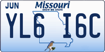 MO license plate YL6I6C