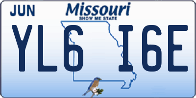 MO license plate YL6I6E