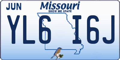 MO license plate YL6I6J