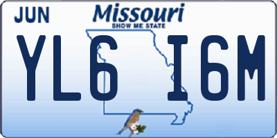 MO license plate YL6I6M