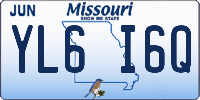 MO license plate YL6I6Q