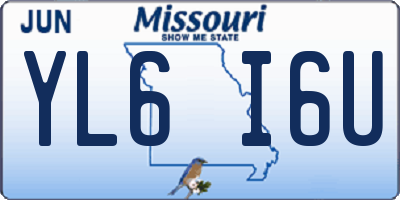 MO license plate YL6I6U
