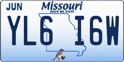 MO license plate YL6I6W
