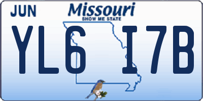 MO license plate YL6I7B