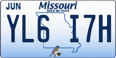 MO license plate YL6I7H