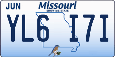 MO license plate YL6I7I