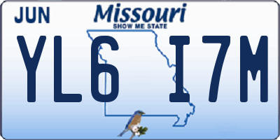 MO license plate YL6I7M
