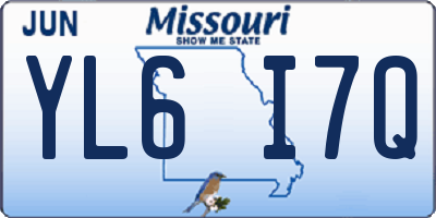 MO license plate YL6I7Q
