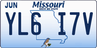 MO license plate YL6I7V