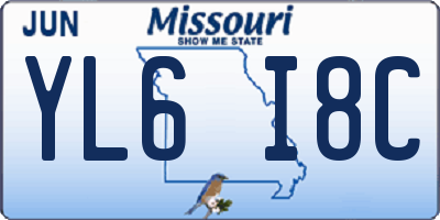 MO license plate YL6I8C