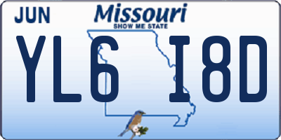 MO license plate YL6I8D