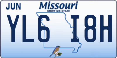MO license plate YL6I8H
