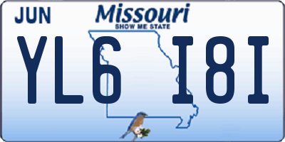 MO license plate YL6I8I