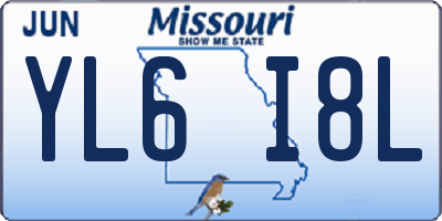 MO license plate YL6I8L
