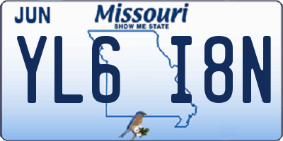 MO license plate YL6I8N