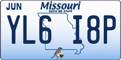 MO license plate YL6I8P