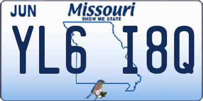 MO license plate YL6I8Q