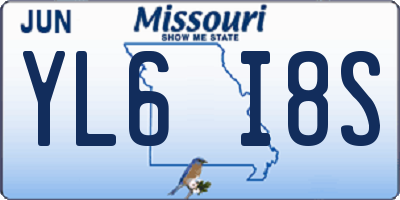 MO license plate YL6I8S
