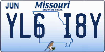 MO license plate YL6I8Y