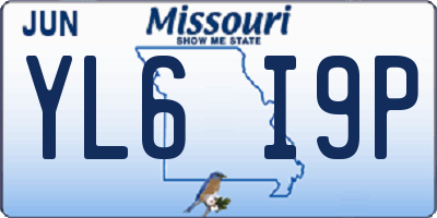 MO license plate YL6I9P