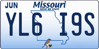 MO license plate YL6I9S