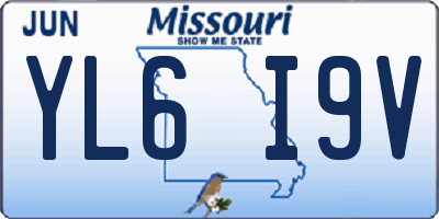 MO license plate YL6I9V