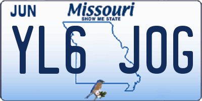 MO license plate YL6J0G
