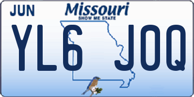 MO license plate YL6J0Q