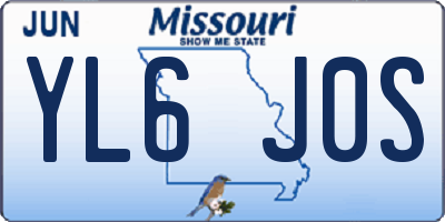 MO license plate YL6J0S