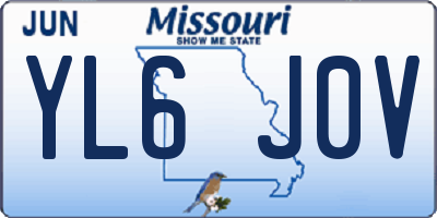 MO license plate YL6J0V