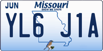 MO license plate YL6J1A