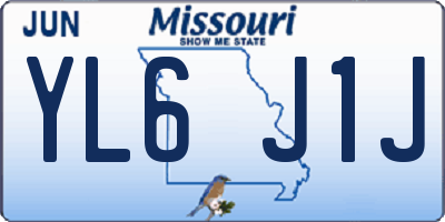 MO license plate YL6J1J