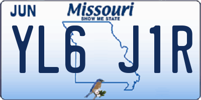 MO license plate YL6J1R