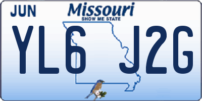 MO license plate YL6J2G