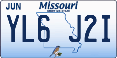 MO license plate YL6J2I